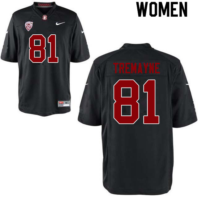 Women #81 Brycen Tremayne Stanford Cardinal College Football Jerseys Sale-Black - Click Image to Close
